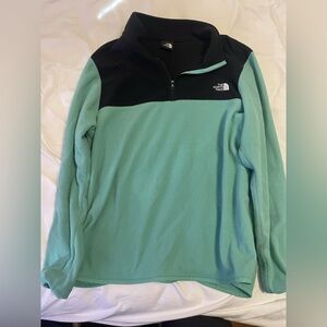 The North Face Black and Teal Pullover